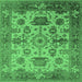 Square Oriental Emerald Green Traditional Rug, urb1408emgrn