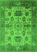 Machine Washable Oriental Green Traditional Area Rugs, wshurb1408grn