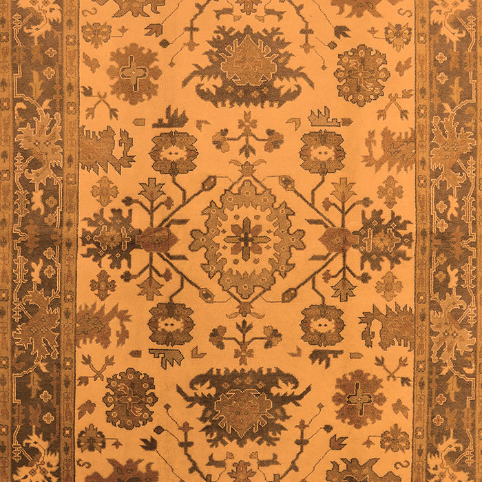 Machine Washable Oriental Orange Traditional Area Rugs, wshurb1408org