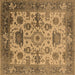 Square Oriental Brown Traditional Rug, urb1408brn