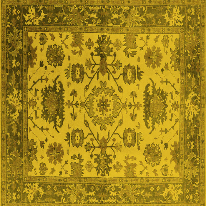 Square Oriental Yellow Traditional Rug, urb1408yw