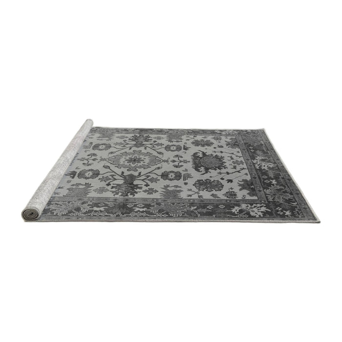 Sideview of Machine Washable Oriental Gray Traditional Rug, wshurb1408gry