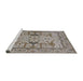 Sideview of Machine Washable Industrial Modern Silver Pink Rug, wshurb1409