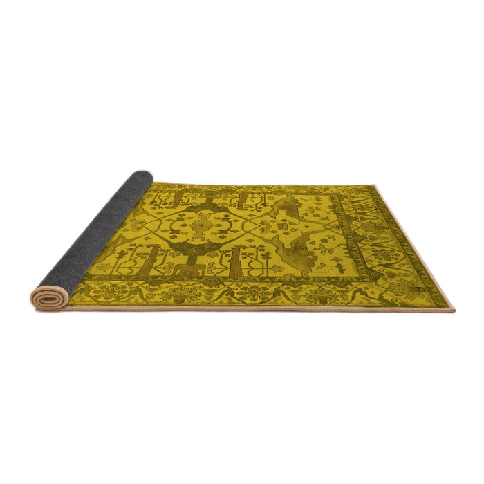 Sideview of Oriental Yellow Traditional Rug, urb1409yw