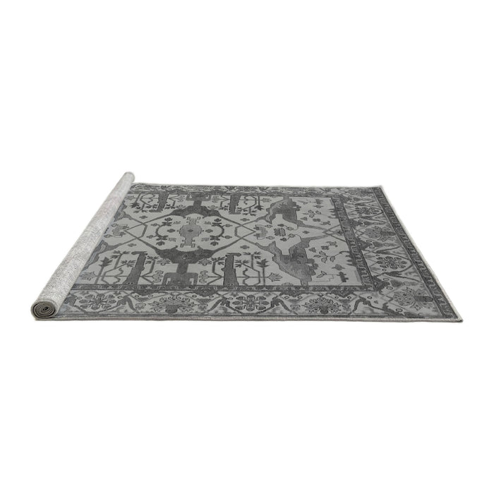 Sideview of Machine Washable Oriental Gray Traditional Rug, wshurb1409gry