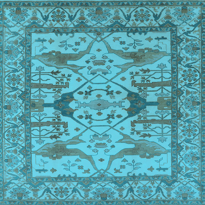 Square Oriental Light Blue Traditional Rug, urb1409lblu