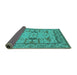 Sideview of Oriental Turquoise Traditional Rug, urb1409turq