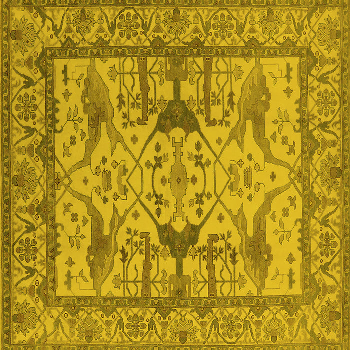 Square Oriental Yellow Traditional Rug, urb1409yw