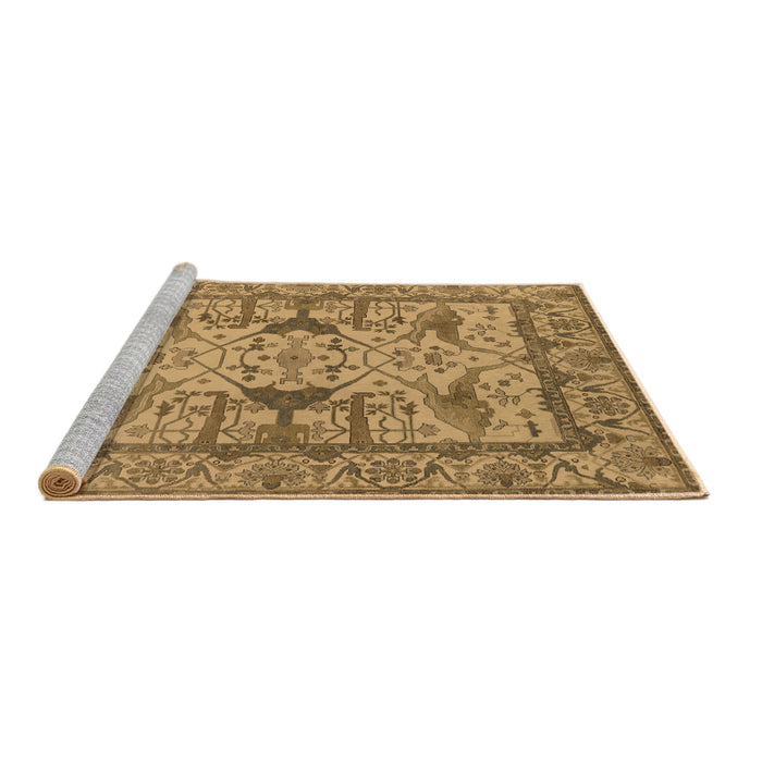 Sideview of Machine Washable Oriental Brown Traditional Rug, wshurb1409brn
