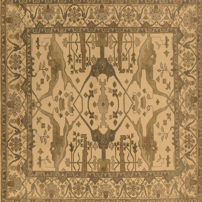 Square Machine Washable Oriental Brown Traditional Rug, wshurb1409brn