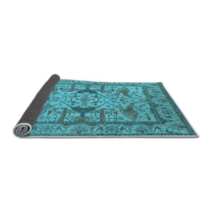 Sideview of Oriental Light Blue Traditional Rug, urb1409lblu