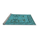 Sideview of Machine Washable Oriental Light Blue Traditional Rug, wshurb1409lblu