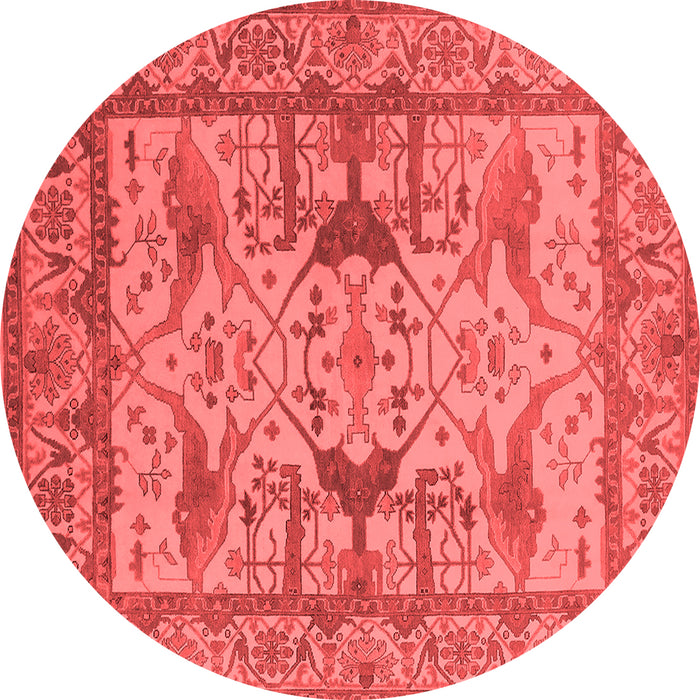 Machine Washable Oriental Red Traditional Rug, wshurb1409red