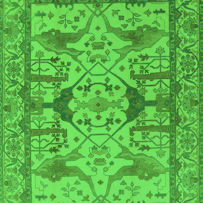 Machine Washable Oriental Green Traditional Area Rugs, wshurb1409grn
