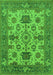 Machine Washable Oriental Green Industrial Area Rugs, wshurb1410grn