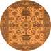 Round Oriental Orange Industrial Rug, urb1410org