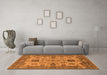 Machine Washable Oriental Orange Industrial Area Rugs in a Living Room, wshurb1410org