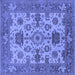 Square Oriental Blue Industrial Rug, urb1410blu