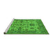 Sideview of Machine Washable Oriental Green Industrial Area Rugs, wshurb1410grn