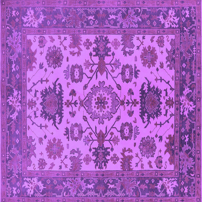 Square Machine Washable Oriental Purple Industrial Area Rugs, wshurb1410pur