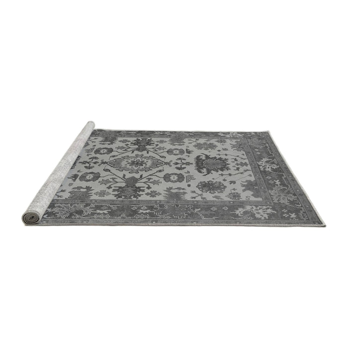 Sideview of Machine Washable Oriental Gray Industrial Rug, wshurb1410gry