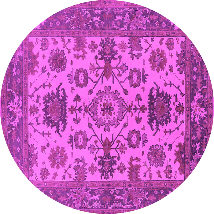 Round Oriental Pink Industrial Rug, urb1410pnk