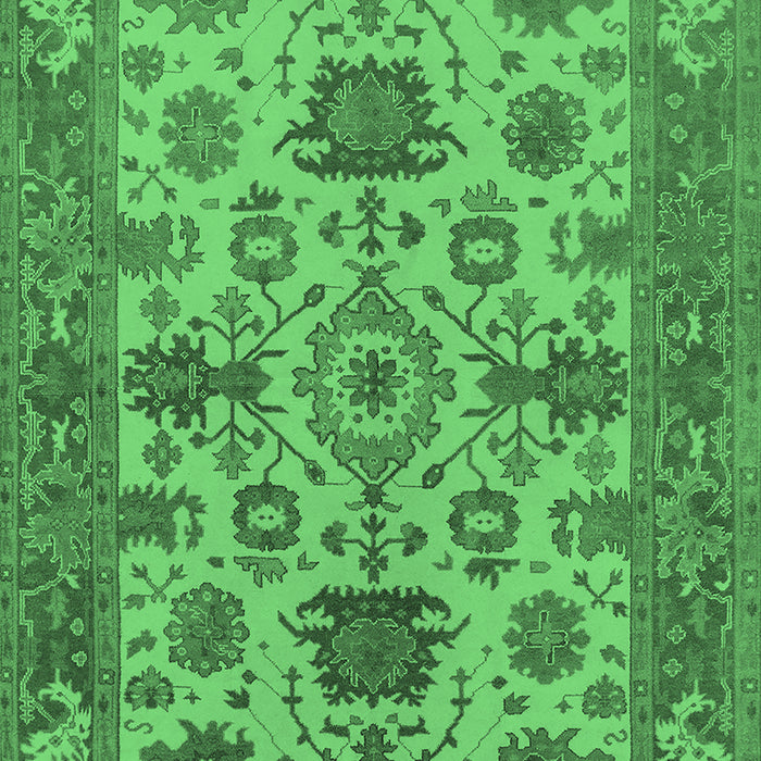 Machine Washable Oriental Emerald Green Industrial Area Rugs, wshurb1410emgrn