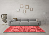 Machine Washable Oriental Red Industrial Rug, wshurb1410red