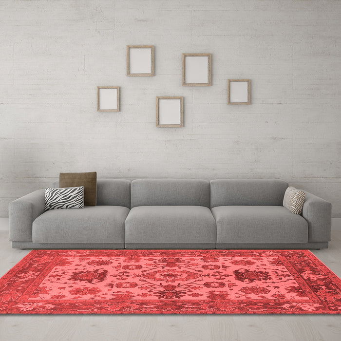 Industrial Red Washable Rugs