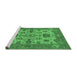 Sideview of Machine Washable Oriental Emerald Green Industrial Area Rugs, wshurb1410emgrn