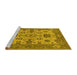 Sideview of Machine Washable Oriental Yellow Industrial Rug, wshurb1410yw