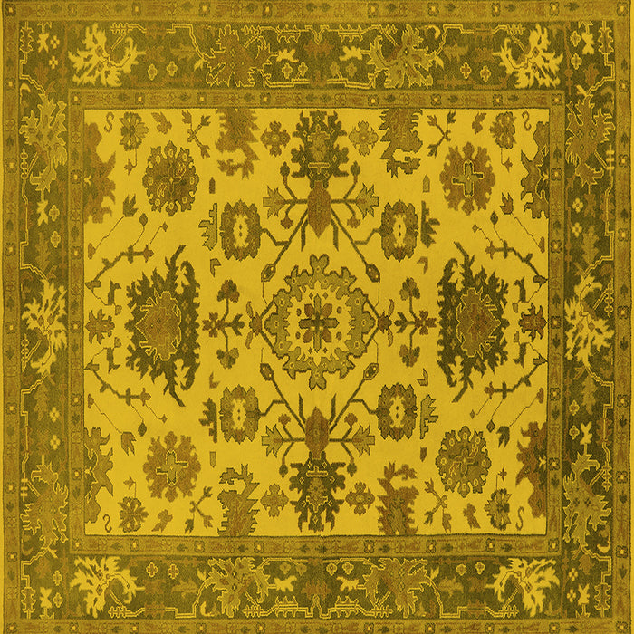 Square Oriental Yellow Industrial Rug, urb1410yw