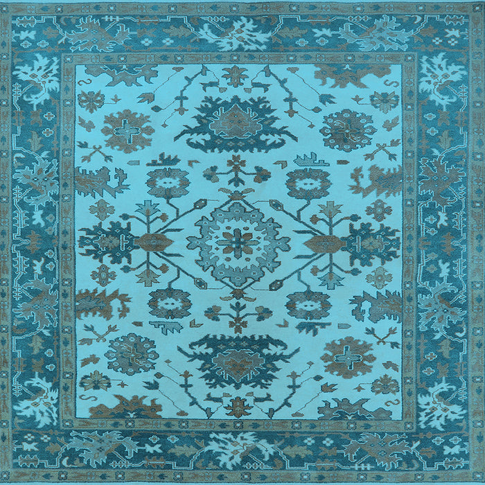 Square Oriental Light Blue Industrial Rug, urb1410lblu