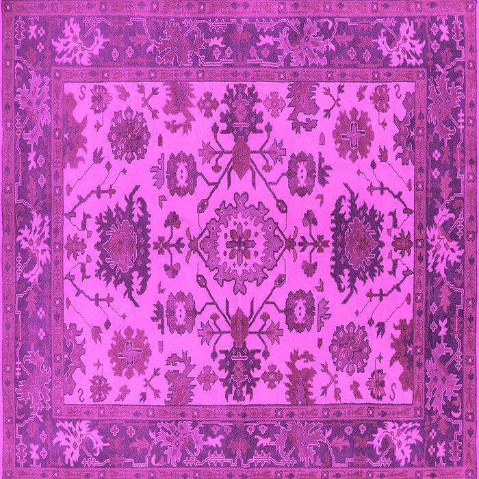 Square Machine Washable Oriental Pink Industrial Rug, wshurb1410pnk