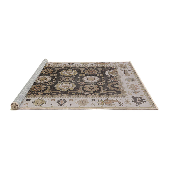 Sideview of Machine Washable Industrial Modern Brown Rug, wshurb1411