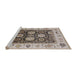 Sideview of Machine Washable Industrial Modern Brown Rug, wshurb1411