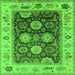 Square Machine Washable Oriental Green Traditional Area Rugs, wshurb1411grn