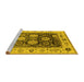 Sideview of Machine Washable Oriental Yellow Traditional Rug, wshurb1411yw