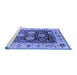 Sideview of Machine Washable Oriental Blue Traditional Rug, wshurb1411blu