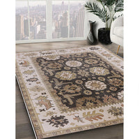 Mid-Century Modern Brown Oriental Rug, urb1411