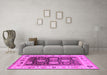 Machine Washable Oriental Pink Traditional Rug in a Living Room, wshurb1411pnk