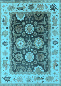 Oriental Light Blue Traditional Rug, urb1411lblu