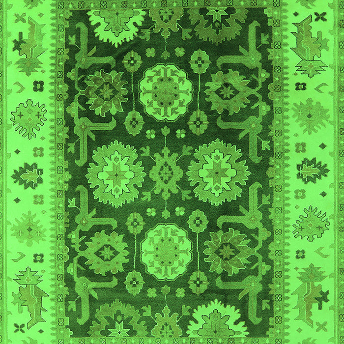 Oriental Green Traditional Rug, urb1411grn