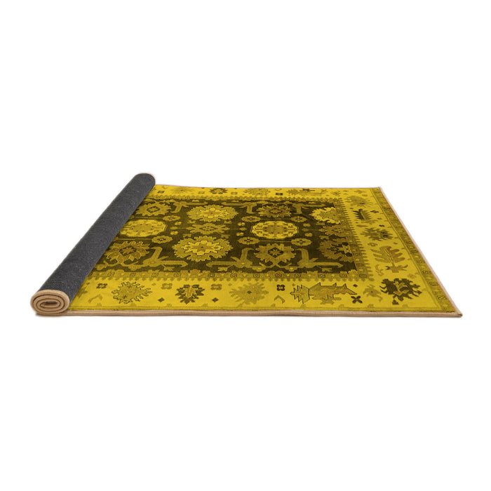 Sideview of Oriental Yellow Traditional Rug, urb1411yw