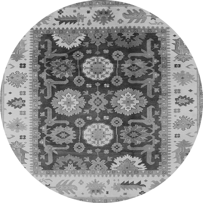 Round Oriental Gray Traditional Rug, urb1411gry