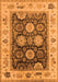 Machine Washable Oriental Orange Traditional Area Rugs, wshurb1411org