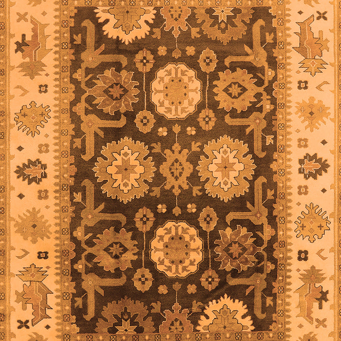 Machine Washable Oriental Orange Traditional Area Rugs, wshurb1411org