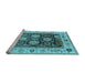 Sideview of Machine Washable Oriental Light Blue Traditional Rug, wshurb1411lblu