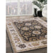 Mid-Century Modern Brown Oriental Rug in Family Room, urb1411