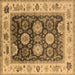 Square Oriental Brown Traditional Rug, urb1411brn